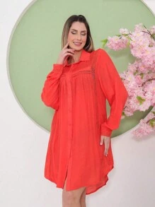 saida de praia longa camisao moda importacao - Laranja - Visão 1