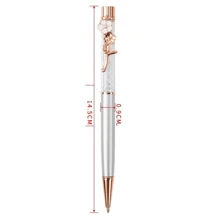 Kit 3pcs Luxury Glitter And Rhinestone Ballpoint Pens, Crystals, Assorted, Rose Gold, Silver, Black, Colorful With Ink Refill Replacement, Stationery For Wedding/Office, Back To School - Rose Gold - View 3