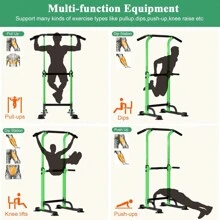 DlandHome Sport Power Tower, Pull-Up Bar Dip Station For Strength Training, Power Tower For Home Gym Fitness, Green - 綠色 - 查看 5