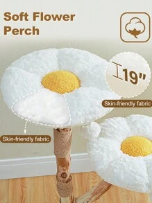 PAWZ Road Wood Flower Cat Tree, Modern Cat Tower With Real Wood Branches, Luxury Boho Cat Furniture With Scratching Post And 2 Perches, Cat Climbing Tower For Indoor Cats, Cloud White - trắng - Xem 7