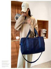 1pc Large Capacity Luggage Bags, Travel Bags, Travel Storage Bags, Airport Travel Clothing, Travel Supplies, Luggage Bags, Back To School, Student Bags, Eid Gift Ideas, Women, Girls, Valentine's Day Gifts, For Mom, Birthday Gifts, Mom, Friends, Gym Bags Bag For School School Accessories School Stuff - Red Violet - View 10