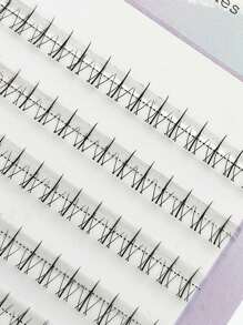 120pcs Natural-Looking Short Stem Transparent Fan-End False Eyelashes, Large Capacity For Beginners, Self-Adhesive Cluster Lashes