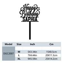 1 件时尚个性化名字蛋糕装饰，带有星星、蝴蝶和心形图案的蛋糕装饰，生日派对蛋糕装饰，非常适合生日派对装饰、早午餐、温馨氛围、家居生活、定制蛋糕装饰 - 黑色 - 查看 10