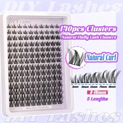Himirell 140pcs Manga Lash Clusters C Curl MIX 8-16mm Wispy Natural Lashes DIY Clusters Individual False Eyelashes, Easy To Wear, Reusable, For Daily Makeup Lash Clusters, Eyelash Clusters, Individual Eyelashes, Lashes, Fake Lashes