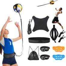 Volleyball Trainingsausrüstung, Premium Volleyball Rückpralltrainer Set, Alleintrainer zum Üben von Aufschlag, Zuspiel, Angriff und Armswing, Volleyball Geschenke für Teenager Mädchen und Jungen