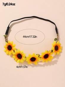 1 件可爱向日葵和雏菊花宠物发带，猫狗头带配件，适合室内和室外派对 - 彩色 - 查看 4