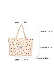 大容量纯色简约灯芯绒手提包