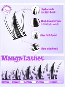 Himirell 140pcs Fairy Lash Clusters C Curl Manga Lashes MIX 8-16mm Wispy Soft Natural Lashes DIY Clusters Individual False Eyelashes, Easy To Wear, Reusable For Daily Makeuplash Clusters,Eyelash Clusters,Individual Eyelashes,Lashes,Fake Lashes - C - View 4