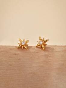 Star Zirconia Small Piercing Stud Earring 925 Sterling Silver Fine Jewelry Chic Zirconia Star Shape Earrings