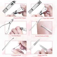 Yougai Manicure Set 18 In 1 Nail Clippers, Stainless Steel Professional Grooming Kits, Nail Care Tools Pedicure Kit With Luxurious Travel - Black - View 11