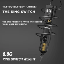 POSEIDON Wireless Tattoo Gun Kit, Rotary Tattoo Pen, 1500mAh Battery With Ring Switch, 10 Cartridge Needles, 6 Inks, Complete Cordless Tattoo Machine Kit For Beginners And Artist, Tattoo Supplies - Black - View 7