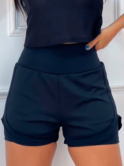 Short Duplo Fitness Academia Com Detalhe em DryFit