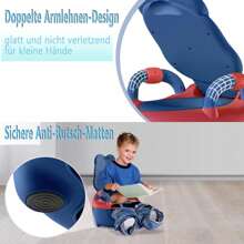 Aufun Baby Töpfchen Toilettentrainer Kinder Toilettensitz, Abnehmbarer mit Armlehne, Anti-Rutsch-Füße Kindertoilette, für 3~6 Jahre alt Kinder - Blau - Übersicht 4