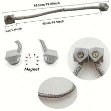 2 件/套无需钻孔立方体磁铁窗帘夹，磁性窗帘带，适用于薄纱或透明窗帘 - 50cm~60cm - 查看 3