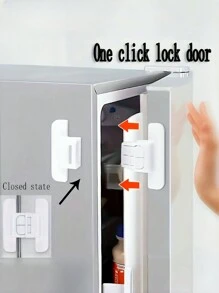 5/8pcs Window & Door Locks, Refrigerator Closer, Drawer Auto Lock, No Drilling Required Installation, Water Dispenser Door Closer, Anti-Opening Lock