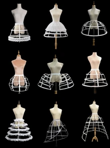 1 pezzo Sottogonna per donna in bianco/nero, per 4 stagioni, fresca per l'estate, sottogonna corta, sottogonna stile Lolita, sottogonna voluminosa per abito da sposa, sottogonna asimmetrica, sottogonna con 2 stecche in pizzo, sottogonna a forma di zucca con 2 stecche, sottogonna a forma di barile con 3 stecche, sottogonna con bordo in chiffon con 2-4 stecche, sottogonna a doppio bordo con 3-4 stecche, sottogonna a croce con 4 stecche, sottogonna con fessura aperta con 5 stecche, gabbia a più strati in acciaio forato, sottogonna stile barocco e Rococo regolabile, adatta per matrimonio, festa, esibizione, cosplay