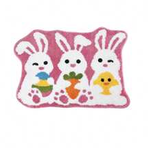Easter Bath Mat Bunny Egg Non-Slip Mat Washable Rug Absorbent Bathroom Mat For Bedroom Living Room Spring Bathroom Decor