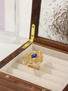 1 件可调节宫殿金属合金水钻装饰戒指，婚礼派对节日珠宝礼物，适合女性 - 戒指 - 查看 16