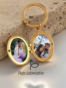 Personalized Locket Keychain,Locket Keychain With Photo,Locket Keychain,Locket With Photo,Personalized Locket With Photo,Oval Locket - Multicolor - View 7