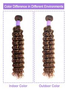 Curly Hair Honey Blonde Highlight 4/27 Human Hair Bundles Brazilian Deep Wave Bundles Human Hair 32 Inch Virgin Hair Weave 1PC Bundles Ombre Wavy 4/27 Colored For Women Human Hair - S4/27 - View 6