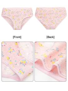 6 Pcs Random Girls Briefs Cute Pattern Comfortable Soft Underwear For Young Girl 4-7Y