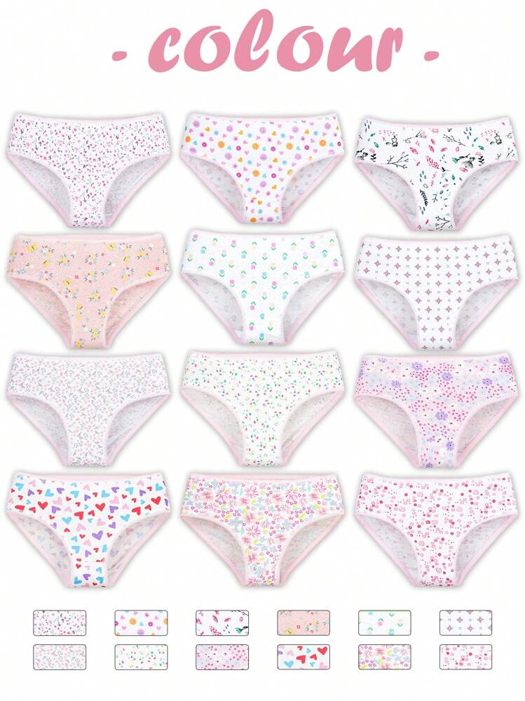 6 piezas de ropa interior para niñas con diseños lindos, cómoda y suave, para niñas de 4 a 7 años - Multicolor - Añade 3
