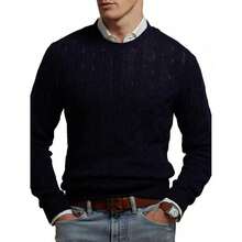 Ralph Lauren Cableknit Cashmere Sweater |  | Men Sports Sweaters - CLASSIC NAVY - View 4