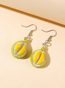 1 Pair Cute Simulated Durian Earrings, Minimalist & Fashionable For Casual Daily Wear