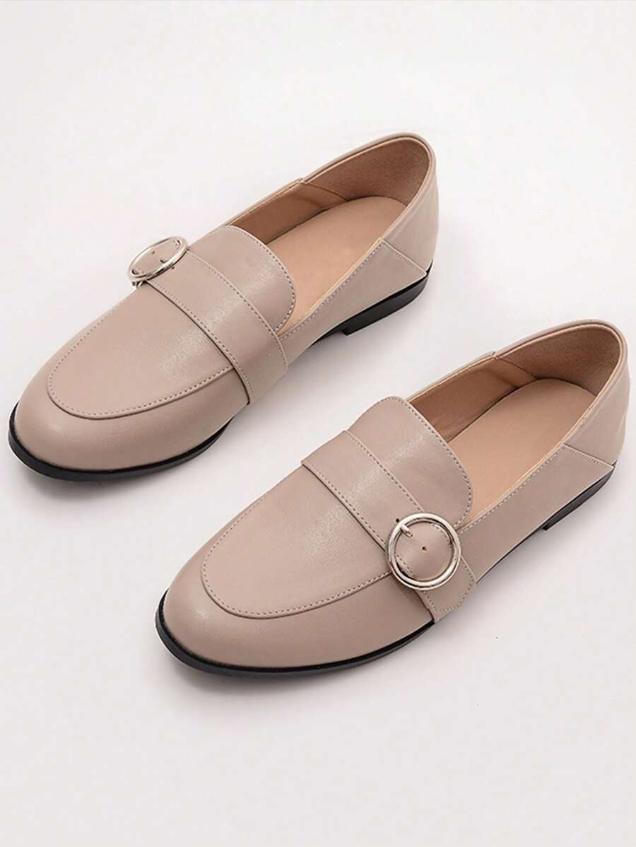 Women's Fashion Soft Leather Soft Bottom Loafers, 2025 Spring & Autumn New Versatile Slip-On Mules For Casual And Commute