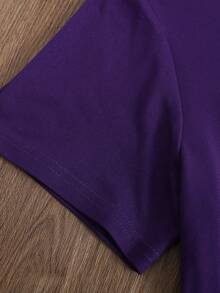 Spring/Summer Ladies Short Sleeve T-Shirt, Regular Ladies Apparel Smile Letter Printed Standard Size Short Sleeve T-Shirt, Ladies Round Neck Comfortable Casual Sports Short Sleeve T-Shirt, Ladies Dark Purple Top, Spring Clothing, Summer Top, Holiday Gift