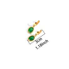 5pcs Fashionable Retro Stainless Steel 18K Gold Plated Green Stone Jewelry Set, Suitable For Women's Daily Wear, Parties, Holidays Gifts - Yellow Gold - View 8