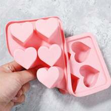 1/2/3pcs Heart/Star Shaped Silicone Tray Mold, 10 Cavity Easy Release Ice Cube Mold, Suitable For Home, Bar, KTV, Pink Or Red, Heart Shaped Ice Cube Maker Mold, Makes 10 Ice Cubes At A Time, Summer, Summer Set - Multicolor - View 3