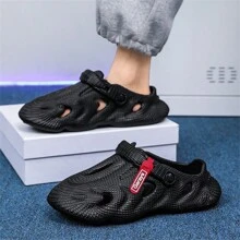 Men's Slide Sandals, Summer Soft EVA Beach Slippers, Outdoor Women's Anti-Slip Original Personalized Hollow Shoes, Brand Couple Garden Shoes - Black - View 5