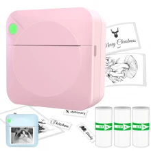 Inkless Thermal Printer, Portable Mini Wireless Label Printer With 3 Paper Rolls, Portable Mini Inkless Sticker Printer, Sticker Maker Receipt Printer For Labels, Receipts, Photos, Notes, Compatible With IOS And Android