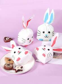 20/50 件可爱复活节兔耳袋糖果礼品袋零食烘焙包装适用于复活节派对活动派对用品 - 彩色 - 查看 4