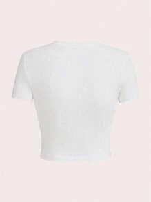 女式 Y2k Hot Girl 夏季卡通字母樱桃印花休闲圆领短袖 T 恤上衣短款上衣