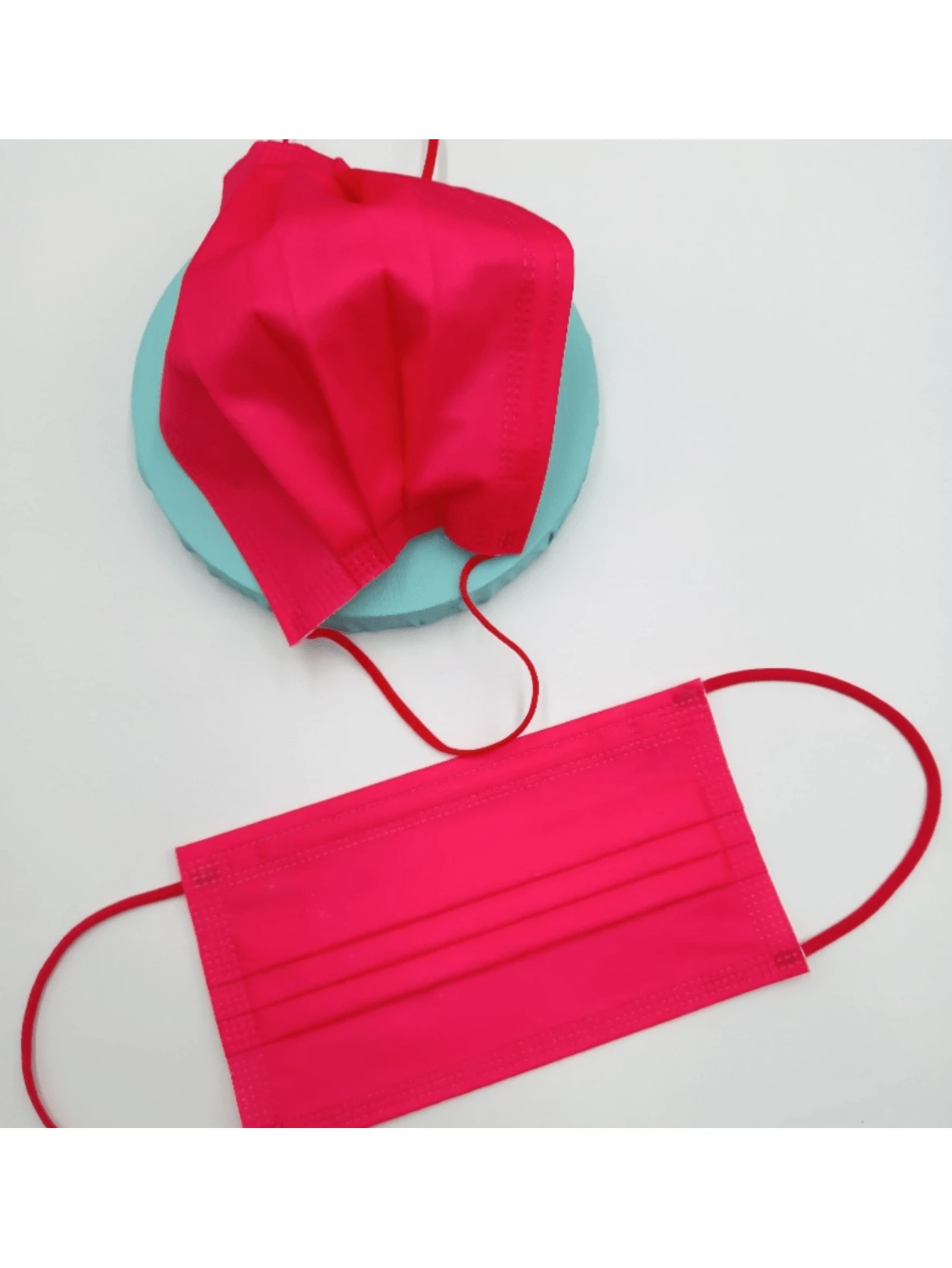 10片装玫瑰红口罩，粉红腮红，红茶，一次性樱花粉，酒红色，亮红色唇膏 - 彩色 - 查看 1