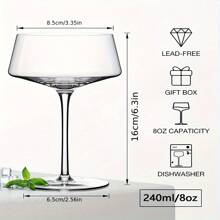 高脚鸡尾酒杯，适合 Amero Spritz、Aperol Spritz、美式咖啡和汤力水，优质水晶饮水杯，长脚鸡尾酒杯，适合户外、露营 - 透明色 - 查看 3