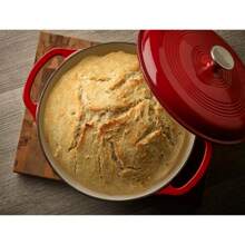 Mercer Culinary Enameled Cast Iron Round Dutch Oven, 6 Qt., Navy Blue - Red - View 7
