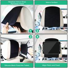 Tablet Holder For Car, Upgraded IPad Holder For Car Back Seat Headrest Mount Holder For Kids With Anti-Slip Strap,Silicone Holding Net/Fits All 7-12.9'' Tablets Graduation Bag For School School Accessories School Stuff - Black - View 4