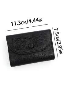 Simple Coin Purse, Portable Coin Pouch, Soft Litchi Texture, Multi-Function Large Capacity Coin & Card Holder