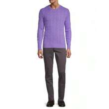 Ralph Lauren Cableknit Cashmere Sweater |  | Men Sports Sweaters - Lavender - View 4