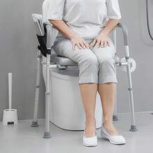 Asiento elevado de inodoro con reposabrazos acolchado, elevador de asiento de inodoro de altura ajustable, asiento de inodoro elevado de 300 libras para personas mayores y discapacitadas, vuelta al colegio