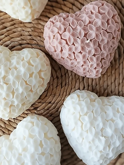 Molde de silicona en forma de corazón 3D para hacer velas, diseño en forma de corazón, kit de elaboración de cera aromática, jabón y resina para manualidades, regalo de decoración del hogar - Apto para hacer velas perfumadas, jabón, cera, moldeado de resina, jabón hecho a mano - Gominolas, pudín, chocolate, caramelos, gominolas, arcilla polimérica - Apto para hacer velas perfumadas, jabón, cera, moldeado de resina, jabón hecho a mano - Gominolas, pudín, chocolate, caramelos, gominolas, arcilla polimérica, diseño de vestido de novia complejo