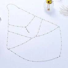 Sexy Women's Body Chain, Rhinestone Pendant Tassel Necklace, Sexy Chest Chain, Rhinestone Pearl Chain, Sexy Women Body Chain Jewelry, Rhinestone Pendant Tassel Necklace, Sexy Chest Decoration Chain, Fashionable Sexy Elegant Chain For Women, Elegant Sexy Women Necklace