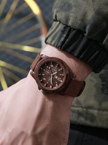 4 件/套男士尼龙表带数字表盘石英表组合，时尚休闲户外腕表，节日礼物（不含表盒） - 彩色 - 查看 7