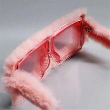 1pc Y2K Stylish Fuzzy Oversized Gradient Sunglasses, Unisex Creative Blurry Beach Party Club Glasses, Plastic Frame, Hawaiian Theme, Non-Prescription Entertaining Eyewear, Suitable For Running And Holiday Casual Occasions Prom