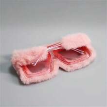 1pc Y2K Stylish Fuzzy Oversized Gradient Sunglasses, Unisex Creative Blurry Beach Party Club Glasses, Plastic Frame, Hawaiian Theme, Non-Prescription Entertaining Eyewear, Suitable For Running And Holiday Casual Occasions Prom