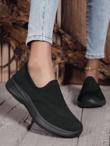 女士轻便舒适休闲步行便鞋 - 黑色 - 查看 2