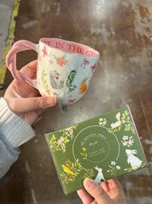 Cốc gốm họa tiết hoa nhỏ lấy cảm hứng từ thiên nhiên, cốc Friends, cốc đựng bữa sáng/cà phê theo chủ đề động vật, cốc Latte Art Cappuccino, bộ quà tặng cho các cặp đôi khi trở lại trường khi trở lại trường - Nhiều màu - Xem 11
